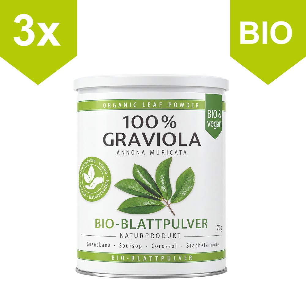 3 x 100% ORGANIC-SOURSOP-LEAF-POWDER