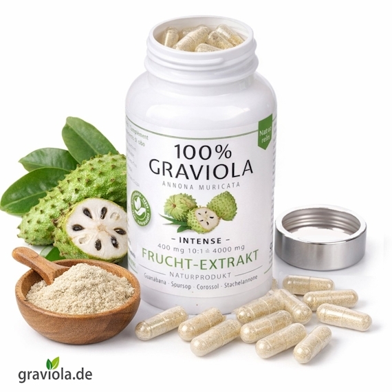 3 x 100% GRAVIOLA FRUCHT-EXTRAKT-KAPSELN. 4.000mg HOCHDOSIERT. 10:1 INTENSE. – Bild 2